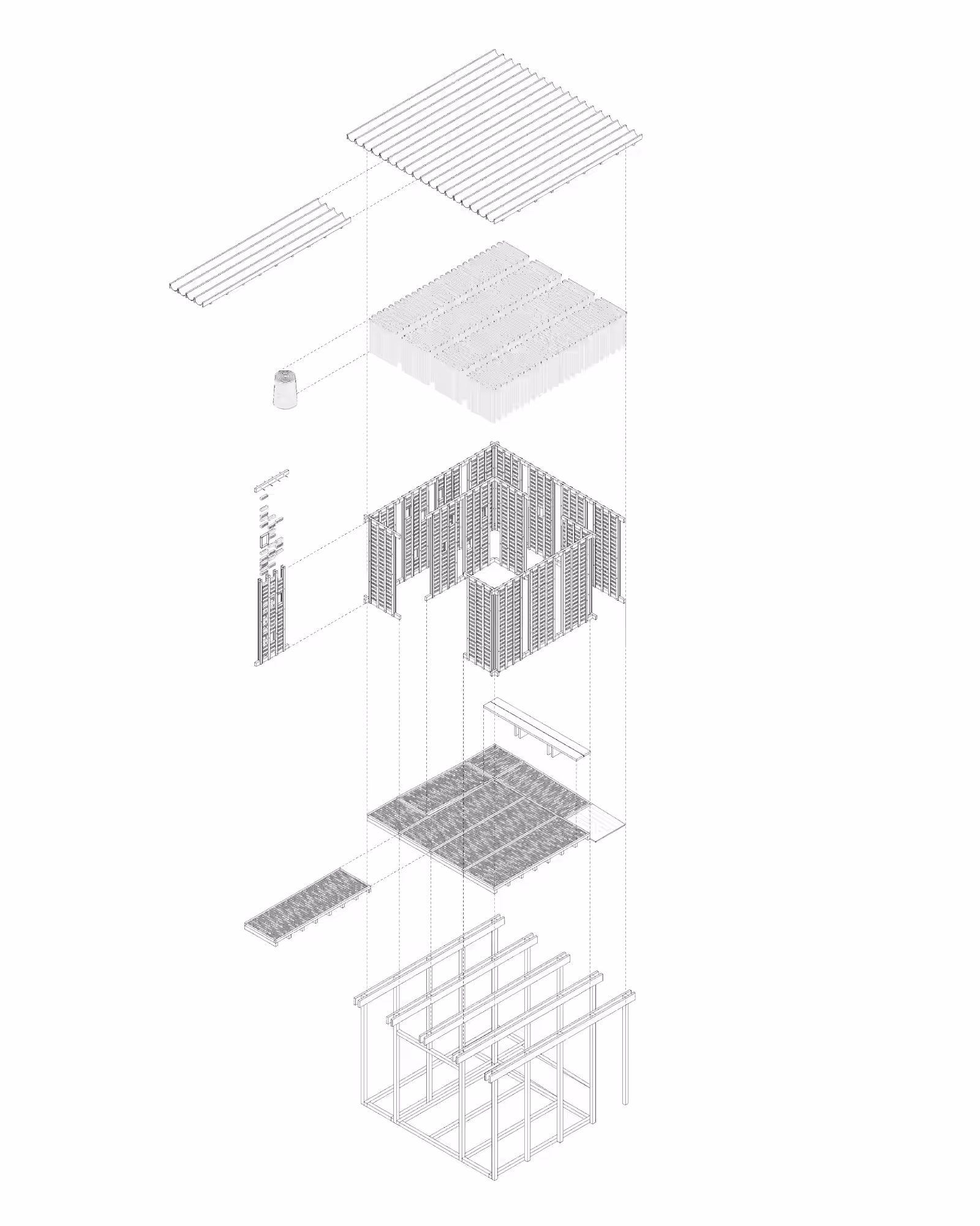 Axosnit af pavillonen